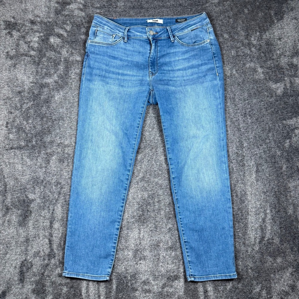 Mavi Emma Petite Slim Boyfriend Jeans Medium Wash Blue Denim Women Size 32x24